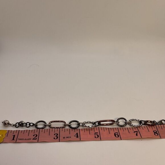 Brighton Open Link Silver, gunmetal and Copper colored Chain Link Bracelet - Picture 5 of 5